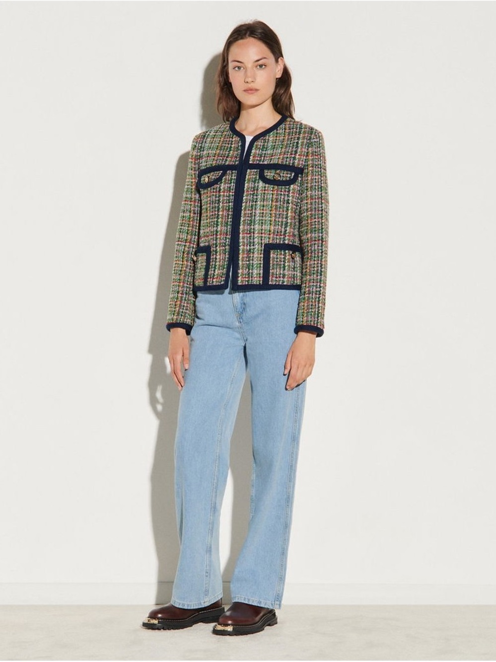 SANDRO Paris Multicoloured Tweed Jacket sz 36/Small